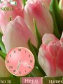 Pink Flowers Clock