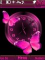 Pink Butterfly Clock