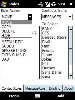 SMS Filter Rules